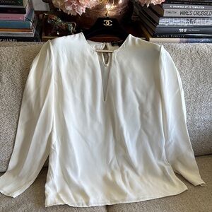 NWOT Ralph Lauren Black Label 100% Silk Off-white Blouse